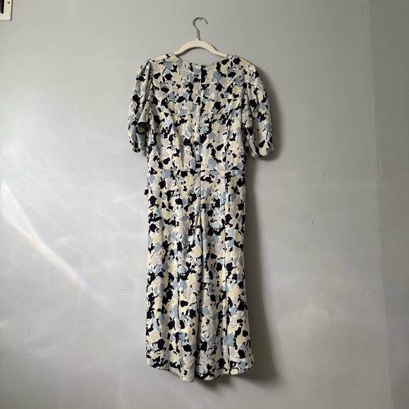 Lewit Ruffle Front A Line Stretch Silk Dress - Picture 5 of 5